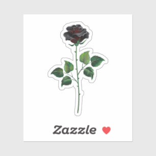 Sticker Fleur rose noire