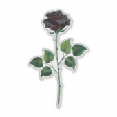 Sticker Fleur rose noire (Devant)