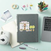 Sticker Fleur sauvage amusante dans le bâton de dessin Fle (Couverture iPad)