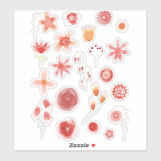 Sticker Fleur sauvage aquarelle (Feuille)