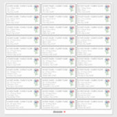 Sticker Fleur sauvage Charme 30 Floral Mariage Adresse d'h (Feuille)