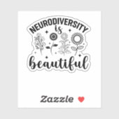 Sticker Fleur sauvage d'autisme, TDAH, enseignant spéciali (Feuille)