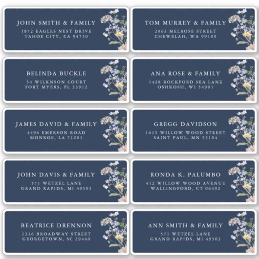 Sticker Fleur sauvage de printemps de la Marine Meadow Nom (Devant)