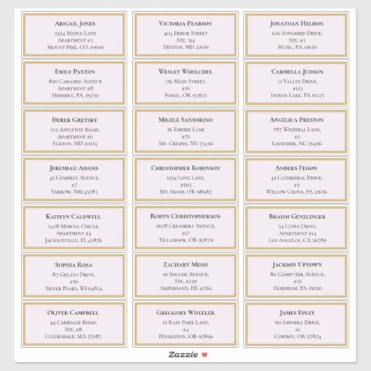 Sticker Fleur sauvage Fern Lavender Mariage Adresse client (Feuille)