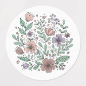Sticker Fleur sauvage floral Pastel Whimsical (Design 1)