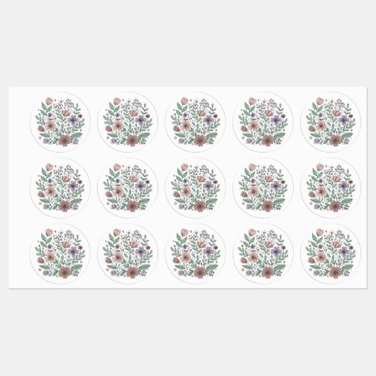 Sticker Fleur sauvage floral Pastel Whimsical (Feuille)