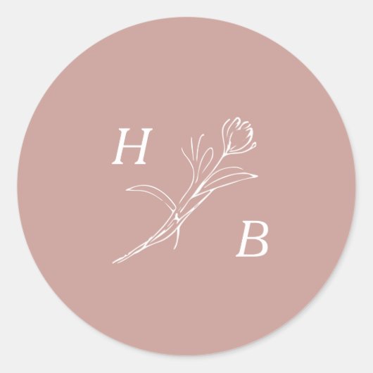 Sticker Fleur sauvage Mariage Monogram Classic Rou (Devant)