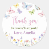 Sticker Fleur sauvage papillon Étiquettes (Devant)