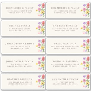 Sticker Fleur sauvage Rustic Chic boho Floral Adresse d'hô