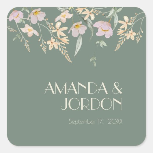 Sticker fleur sauvage Sage Deco Mariage Seal (Devant)