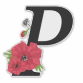 Sticker Fleur set, monogramme P, lettre P, fleurs, monogra (Devant)