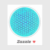 Sticker Fleur turquoise bleue de vie, géométrie effrayée (Feuille)