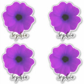Sticker Fleur violet mou Nom du script moderne (Devant)