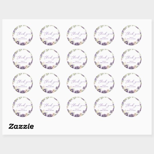 Sticker Fleur Violet Rond Faveur (Feuille)
