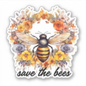 Sticker Fleur Wreath Save the Bees Waterproof (Devant)