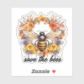 Sticker Fleur Wreath Save the Bees Waterproof (Feuille)