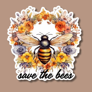 Sticker Fleur Wreath Save the Bees Waterproof