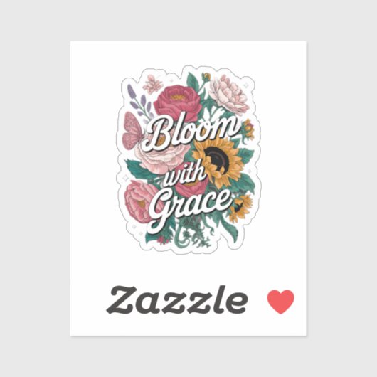 Sticker Fleurir avec grâce (Feuille)