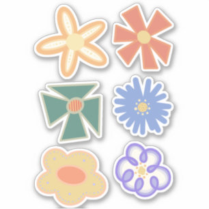 Sticker fleuron arc-en-ciel multiple floraison six pack