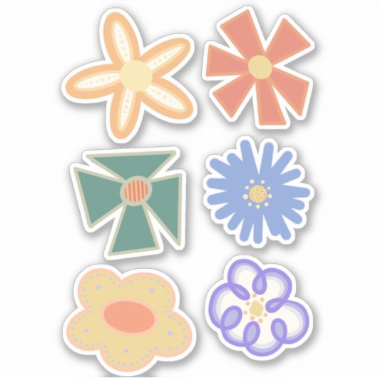 Sticker fleuron arc-en-ciel multiple floraison six pack (Devant)