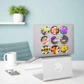 Sticker Fleurs (Ordinateur portable sur le bureau)