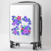 Sticker Fleurs à feutre Boho | Faux violet et rose (Sur valise)