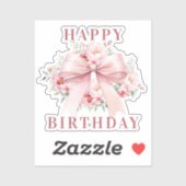 Sticker Fleurs arc roses Joyeux anniversaire (Feuille)