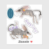 Sticker Fleurs Bilby de Pâques (Feuille)