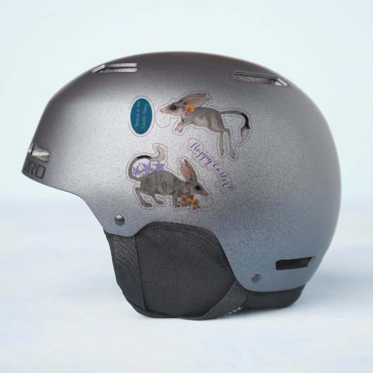 Sticker Fleurs Bilby de Pâques (Côté casque)