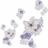 Sticker Fleurs blanches et violettes Vinyl Papillon violet (Devant)