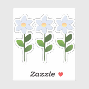 Sticker Fleurs Bleues Claires