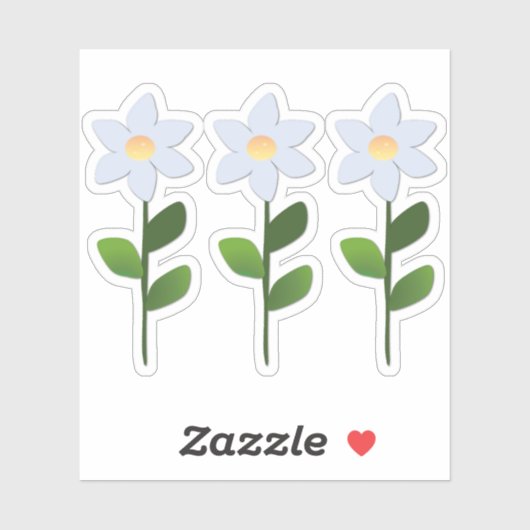 Sticker Fleurs Bleues Claires (Feuille)