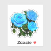 Sticker Fleurs bleues roses bleues (Feuille)