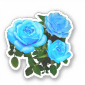 Sticker Fleurs bleues roses bleues (Devant)
