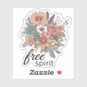 Sticker Fleurs Bohémiennes Spirit Libre imperméable (Feuille)