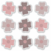 Sticker Fleurs Boho Tons Roses Terres (Devant)