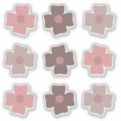 Sticker Fleurs Boho Tons Terreux Rose (Devant)