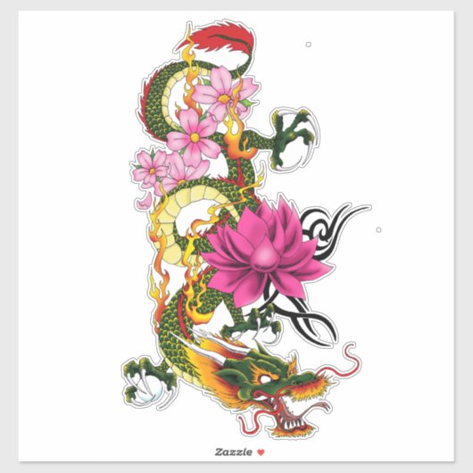 Sticker Fleurs chinoises de cerisiers de Lotus (Feuille)