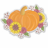 Sticker fleurs citrouilles automne automne belle peinte (Devant)