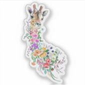 Sticker Fleurs colorées Bouquet Giraffe - Dessin Moderne (Devant)