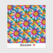 Sticker Fleurs colorées mignonnes Motif (Feuille)