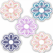 Sticker Fleurs colorées simples (Devant)
