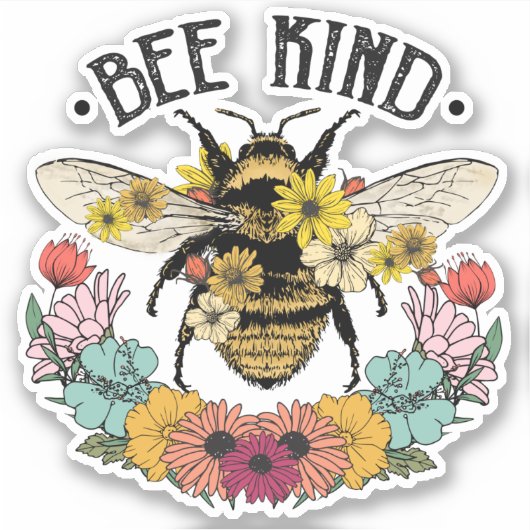 Sticker Fleurs d'abeilles mignonnes (Devant)