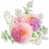 Sticker Fleurs Dahlia Roses (Devant)