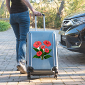 Sticker Fleurs d'anthurium rouges avec des feuilles vertes (Valise Insitu)