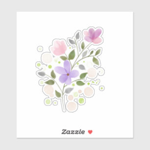 Sticker Fleurs d'aquarelle Pastel