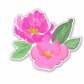 Sticker Fleurs d'aquarelle rose vif (Devant)
