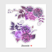 Sticker Fleurs d'aquarelle violet. Lilac jardin fleuri (Feuille)