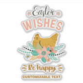 Sticker Fleurs d'arrangement de Pâques et poulet de Pâques (Devant)