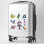 Sticker Fleurs de cactus Oiseau (Sur valise)